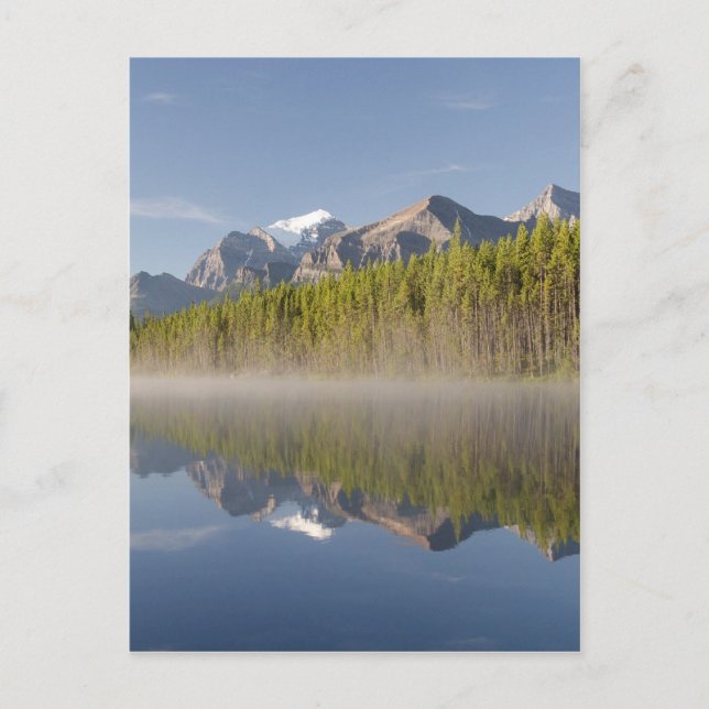 Cartão Postal Herbert Lake em Icefields Parkway Alberta Canadá (Frente)