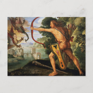 Cartão Postal Hércules e aves linfínicas, 1600