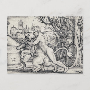 Cartão Postal Hércules Matando O Leão Nemão