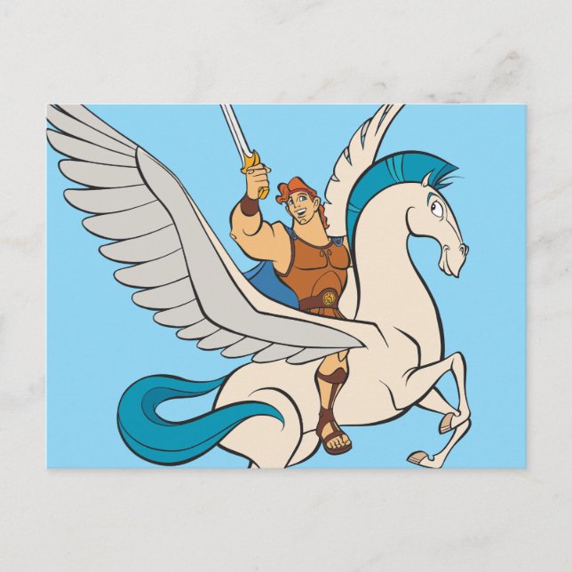 Cartão Postal Hercules Riding Pegasus Postcard (Frente)