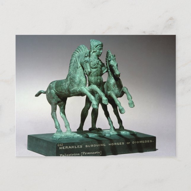 Cartão Postal Hércules subindo os cavalos de Diomedes, (Frente)