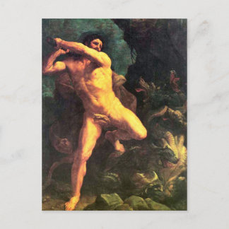 Cartão Postal Hércules vs a hidra por Gudio Reni