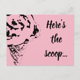 Cartão Postal "Here's the scoop" ice cream cone postcard