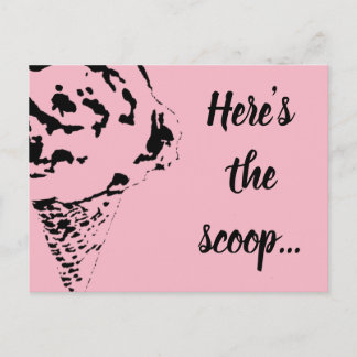 Cartão Postal "Here's the scoop" ice cream cone postcard