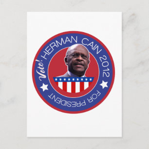 Cartão Postal Herman Cain para o presidente 2012 dos E.U.