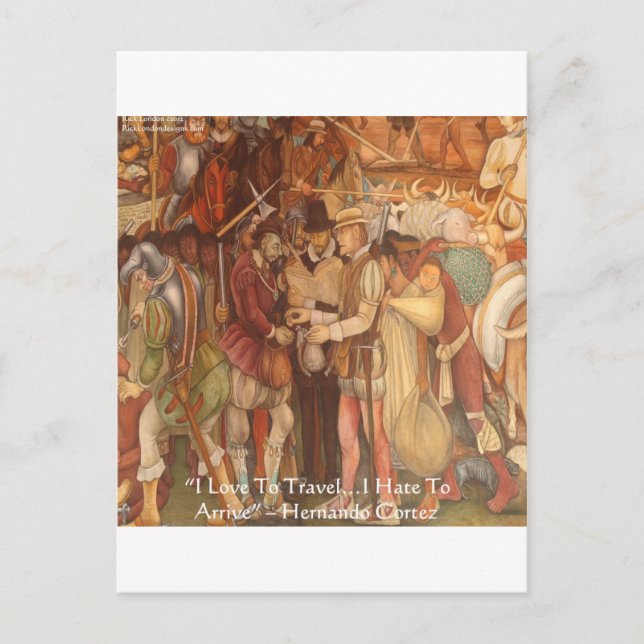 Cartão Postal Hernando Cortez Em Veracruz Wisdom Cita Presentes (Frente)