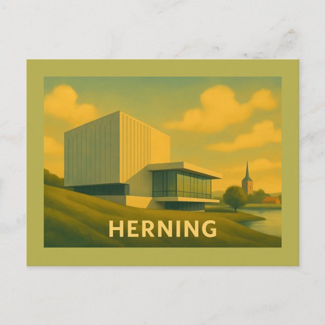 Cartão Postal Herning Dinamarca Arte Moderna (Frente)