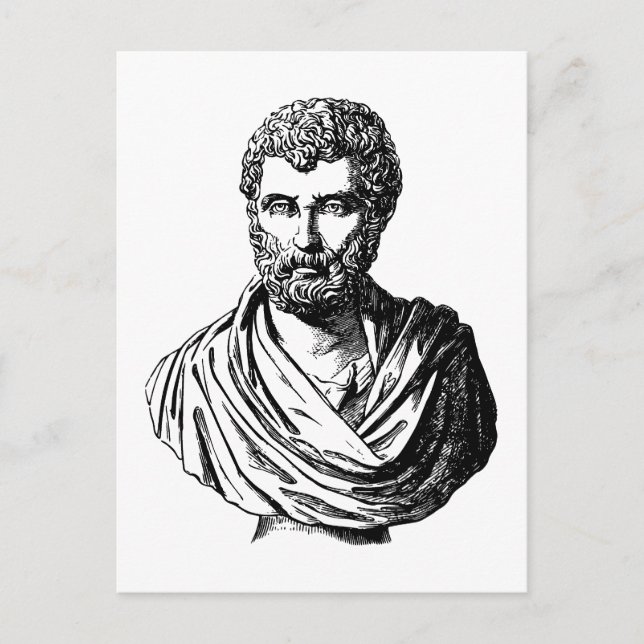 Cartão Postal Herodoto busto historiador grego (Frente)