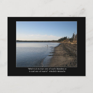 Cartão Postal Heron com citação Nietzsche