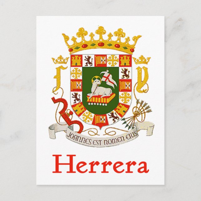 Cartão Postal Herrera Shield de Porto Rico (Frente)