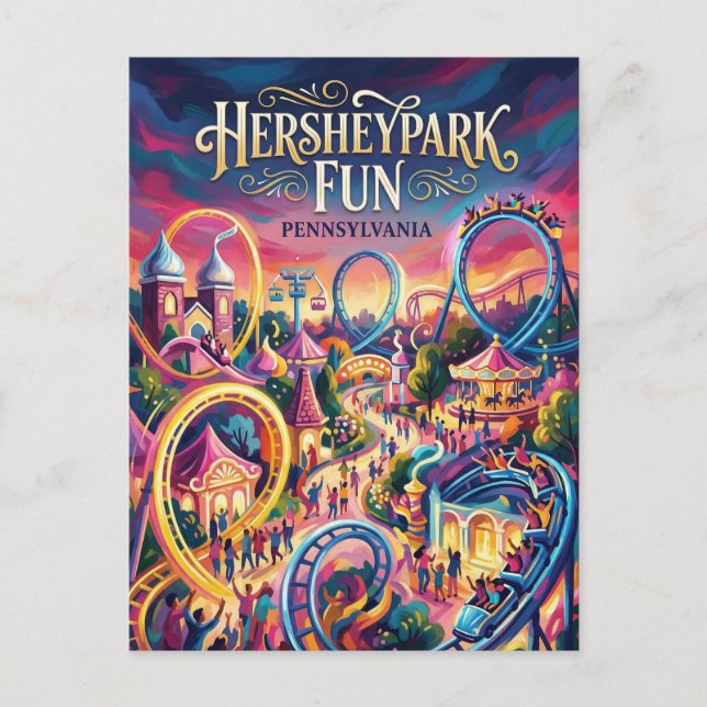 Cartão Postal Hersheypark Pennsylvania (Frente)