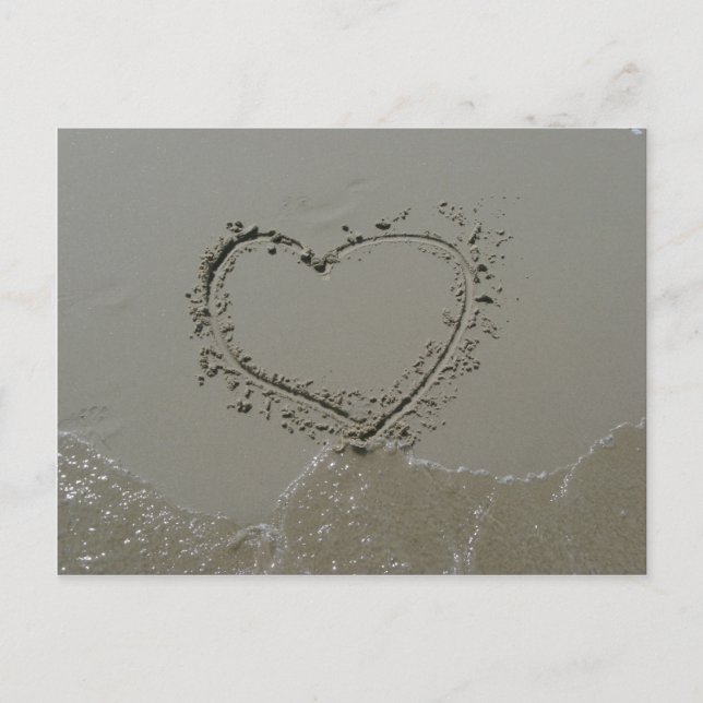 Cartão Postal Herz im Sand (Frente)