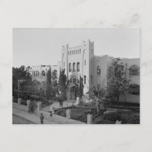 Cartão Postal Herzliya Hebrew Gymnasium em Tel Aviv nos anos 30