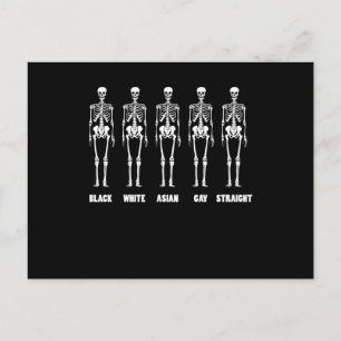 Cartão Postal Hetero branco-negro do Gay asiático, mês de orgu