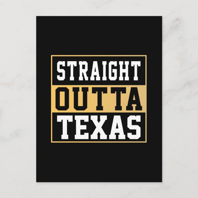 Cartão Postal Hetero do Texas Dourado e Branco (Frente)