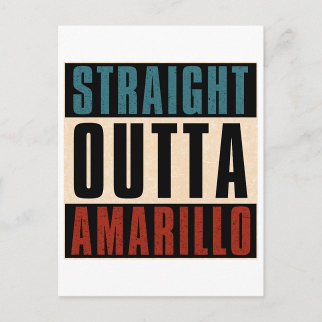 Cartão Postal Hetero Outta Amarillo Texas TX (Frente)