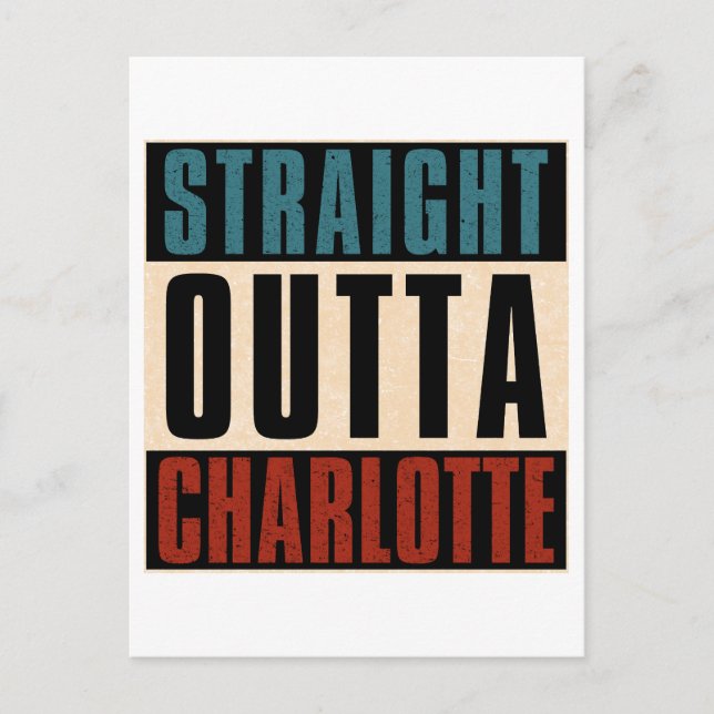 Cartão Postal Hetero Outta Charlotte North Carolina NC EUA (Frente)