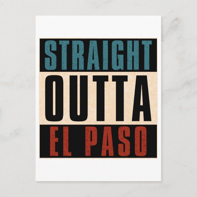 Cartão Postal Hetero Outta El Paso Texas TX EUA (Frente)