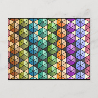 Cartão Postal Hexagon Quilt (arco-íris quente)