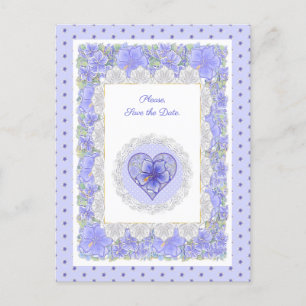 Cartão Postal Hibiscus & lace BLUE