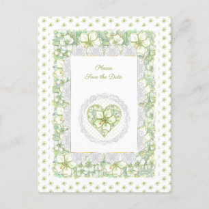 Cartão Postal Hibiscus & lace WHITE