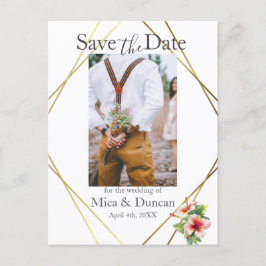 Cartão Postal Hibiscus Tropical Salve a data Foto Código QR