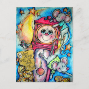 Cartão Postal Hickory Dickory Dock Nursery Time