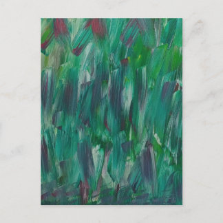 Cartão Postal Hidden Green Red White Colorful Abstract Art