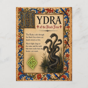Cartão Postal Hidra, Arte do Bestiário Medieval