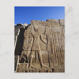 Cartão Postal Hieróglifos antigos na parede, Templo de Karnak,