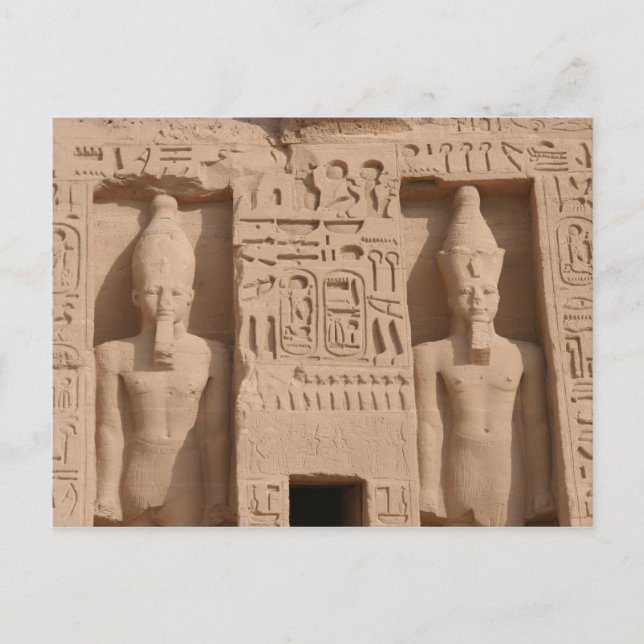 Cartão Postal hieróglifos do simbel da abu (Frente)