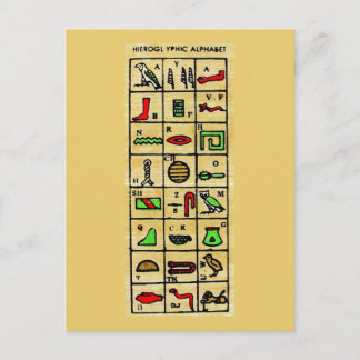 Cartão Postal Hieroglifos Egípcios, Símbolos Alfabéticos