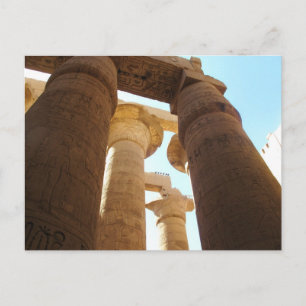 Cartão Postal Hieroglifos em pilares de Templos de Karnak