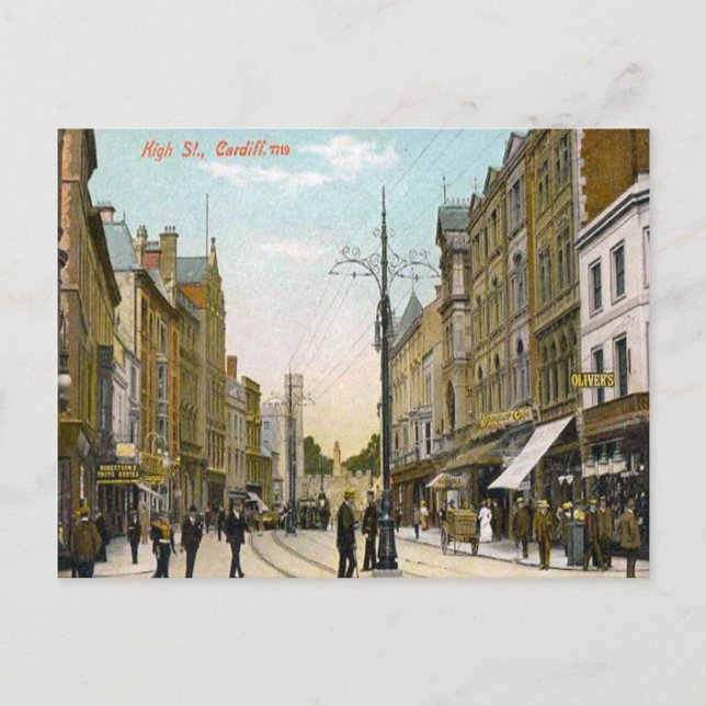 Cartão Postal High Street, Cardiff (Frente)
