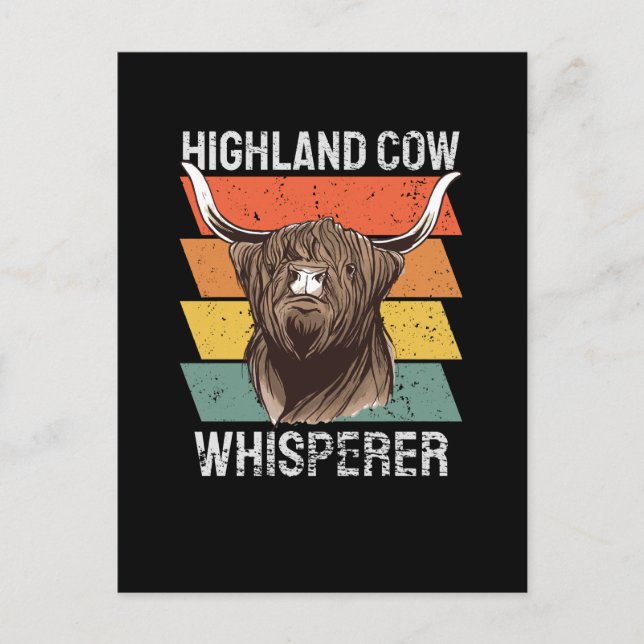 Cartão Postal Highland Cow Whisperer (Frente)