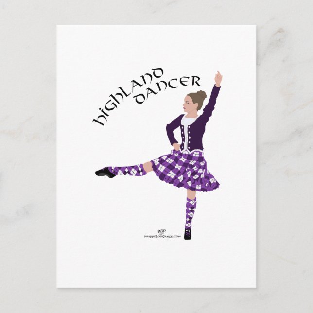 Cartão Postal Highland Dancer Purple (Frente)