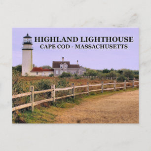 Cartão Postal Highland Lighthouse, Massachusetts Postcard