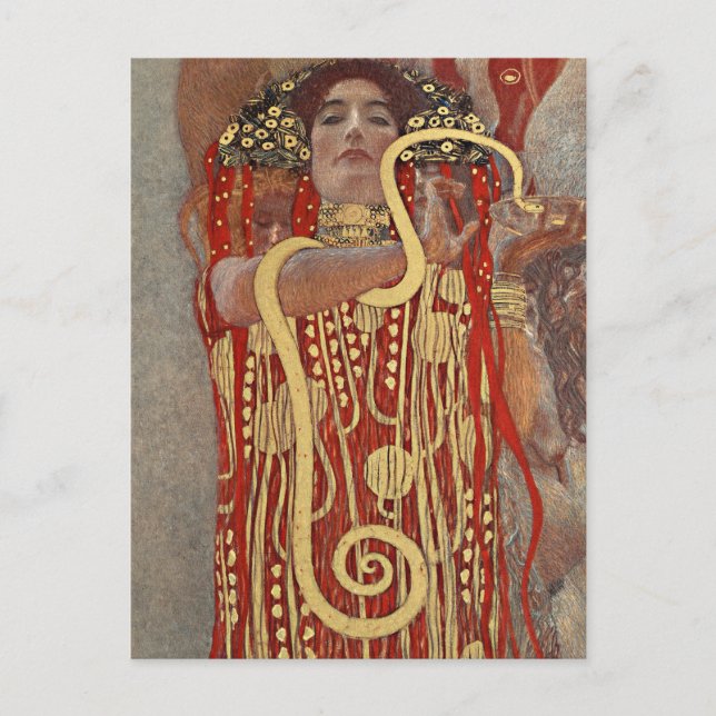 Cartão Postal Higieia por Gustav Klimt (Frente)