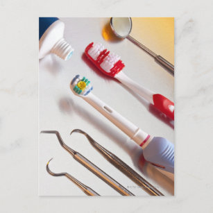 Cartão Postal Higiene Oral - Escova de dentes elétrica, manual