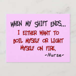 Cartão Postal Hilarious Nurse Sayings