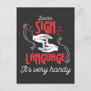 Cartão Postal Hillarious Learning Sign Language Humor Americano