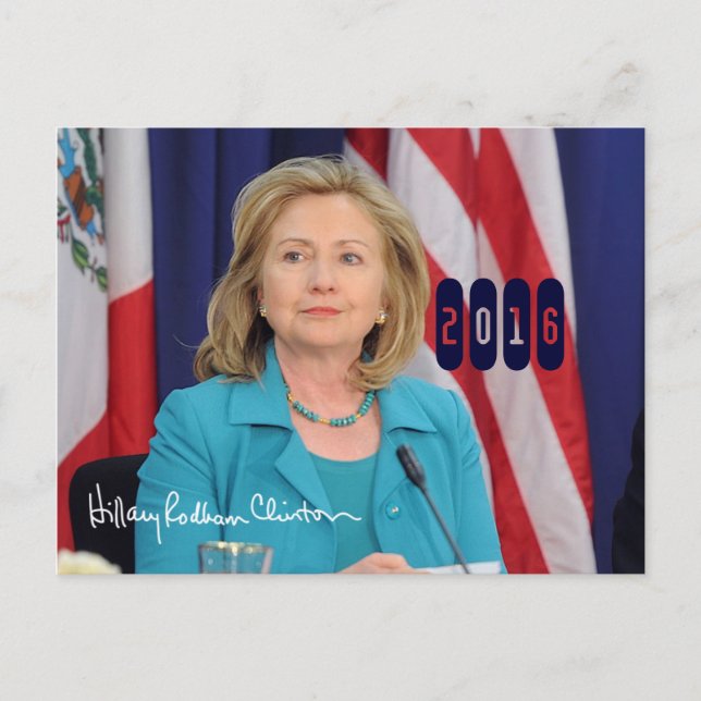 Cartão Postal Hillary Clinton 2016 (Frente)
