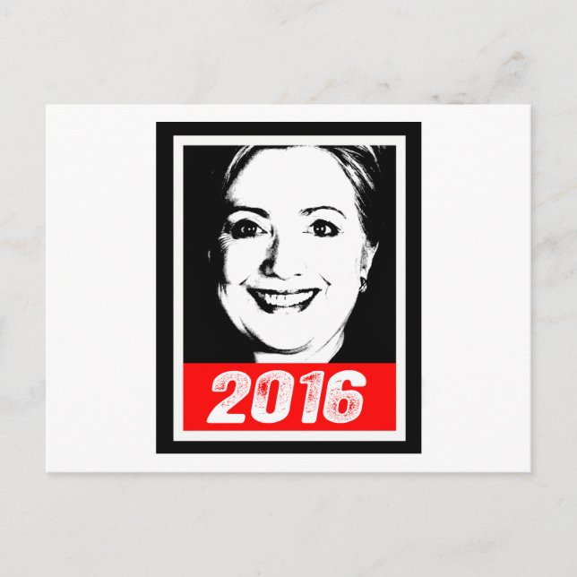 Cartão Postal HILLARY CLINTON 2016 INK ART.png (Frente)