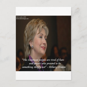 Cartão Postal Hillary Clinton Citação Americados Estão Cansados