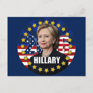 Cartão Postal Hillary Clinton para presidente 2016 Cartão-posta