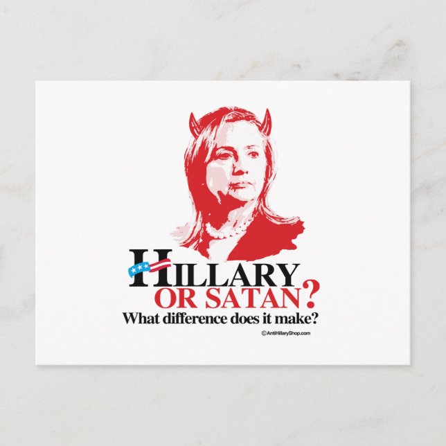 Cartão Postal Hillary ou Satã - que diferença (Frente)