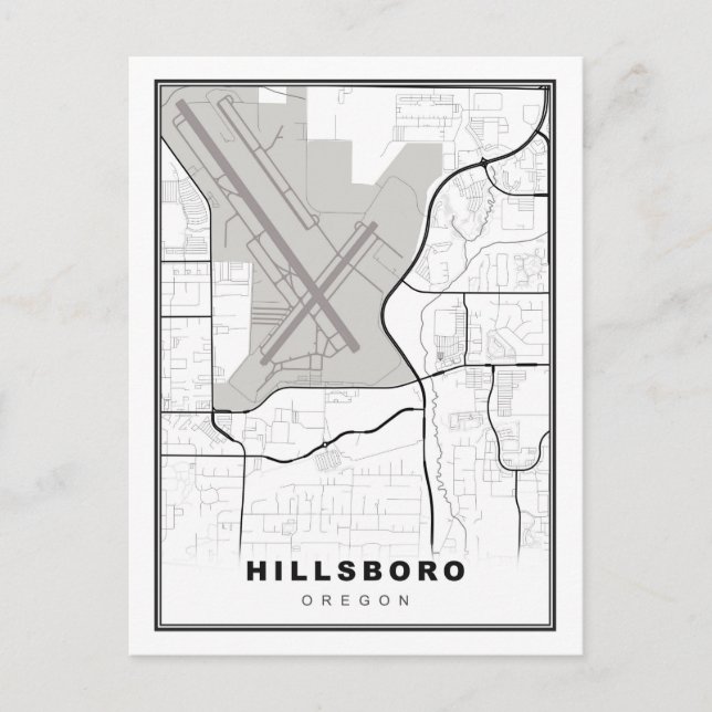 Cartão Postal Hillsboro Map (Frente)
