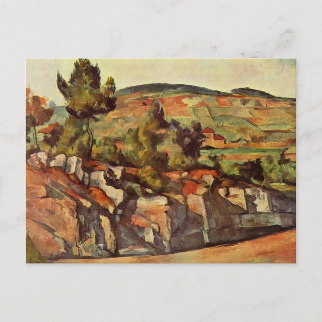 Cartão Postal Hillside em Provença por Paul Cezanne Postcard (Frente)