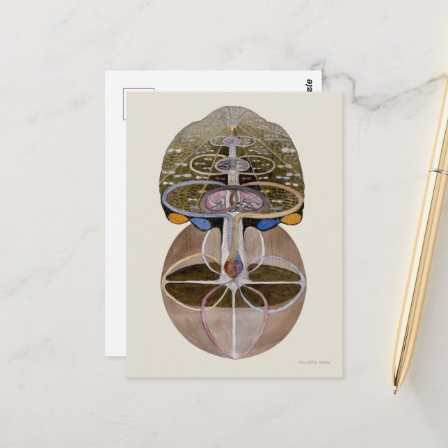 Cartão Postal Hilma af Klint - Árvore do Conhecimento, No. 1 (Frente/Verso In Situ)