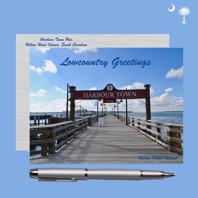Cartão Postal Hilton Head Island Harbor Cidade de Pier Sea Pines (Criador carregado)